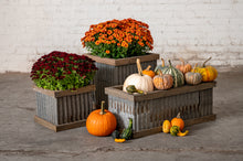 Load image into Gallery viewer, Corrugated Tin Planter, Larg