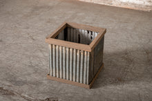 Load image into Gallery viewer, Corrugated Tin Planter, Larg