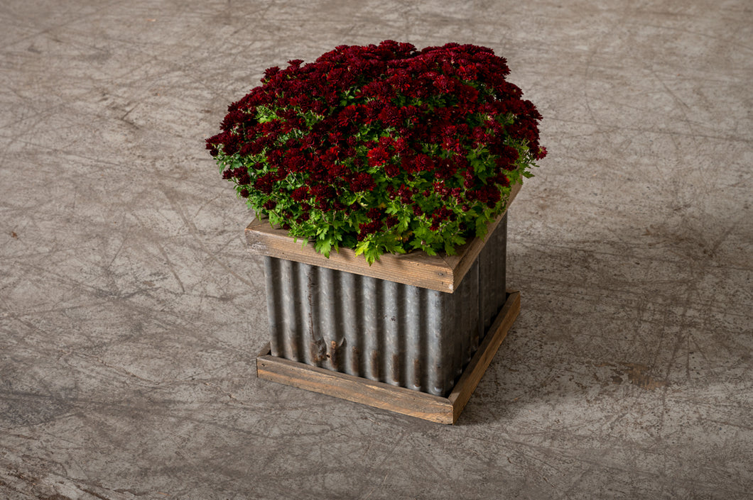 Corrugated Tin Planter, Larg